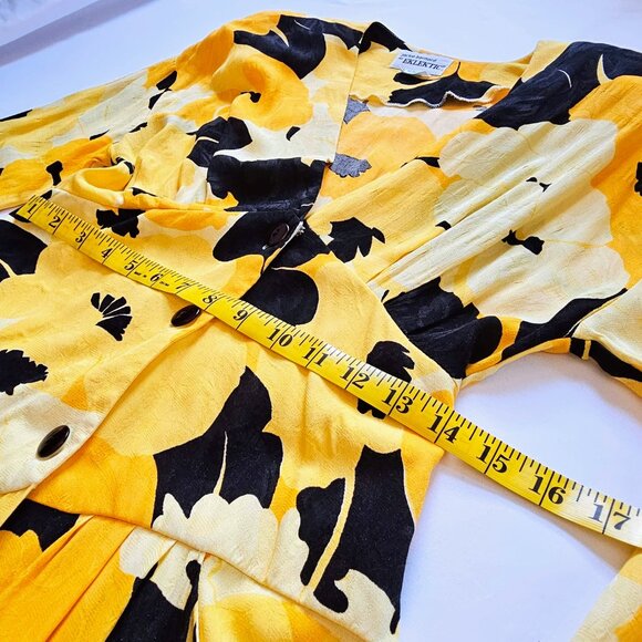 Bold Vintage Canadian Black and Yellow Floral Sundress - Picture 11 of 15